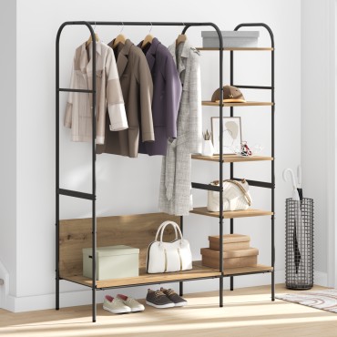 vidaXL Ράφι Ρούχων Μπεζ 120 x 44 x 160 εκ Επεξεργασμένο Ξύλο