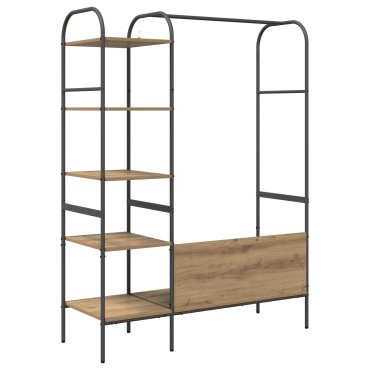 vidaXL Ράφι Ρούχων Μπεζ 120 x 44 x 160 εκ Επεξεργασμένο Ξύλο
