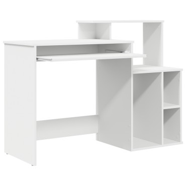 vidaXL Γραφείο Λευκό Επεξεργασμένο Ξύλο 120,5x44x88,5 εκ 1 τεμ.