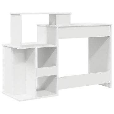 vidaXL Γραφείο Λευκό Επεξεργασμένο Ξύλο 120,5x44x88,5 εκ 1 τεμ.