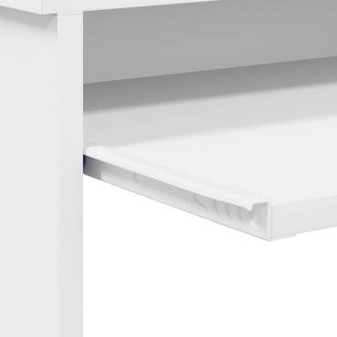 vidaXL Γραφείο Λευκό Επεξεργασμένο Ξύλο 120,5x44x88,5 εκ 1 τεμ.