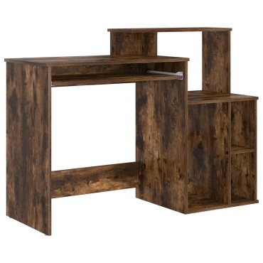 vidaXL Γραφείο Καπνιστό Δρύς 120,5x44x88,5cm Επεξεργασμένο Ξύλο 1 τεμ.