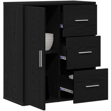 vidaXL Πλαϊνό γραφείο Μαύρη Οξυά 60x31x70cm Επεξεργασμένο Ξύλο 1 τεμ.