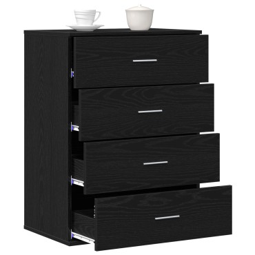 vidaXL Πλαϊνό γραφείο Μαύρη Οξυά 60x39x80cm Επεξεργασμένο Ξύλο 1 τεμ.