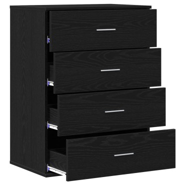 vidaXL Πλαϊνό γραφείο Μαύρη Οξυά 60x39x80cm Επεξεργασμένο Ξύλο 1 τεμ.