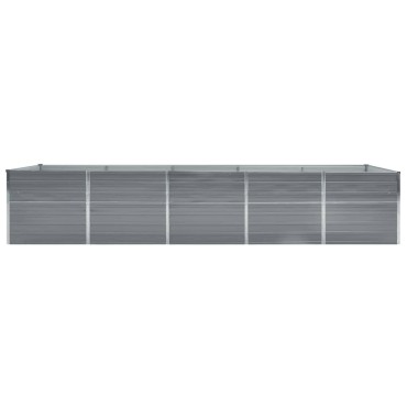 vidaXL Ζαρντινιέρα Υπερυψωμένη Γκρι 400x80x45 εκ. Γαλβαν. Χάλυβας