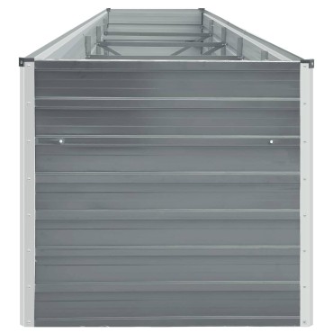 vidaXL Ζαρντινιέρα Υπερυψωμένη Γκρι 400x80x45 εκ. Γαλβαν. Χάλυβας
