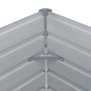 vidaXL Ζαρντινιέρα Υπερυψωμένη Γκρι 400x80x45 εκ. Γαλβαν. Χάλυβας