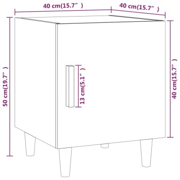 vidaXL Κομοδίνο Sonoma Δρυς από Επεξεργασμένο Ξύλο 40x40x50cm 1 τεμ.