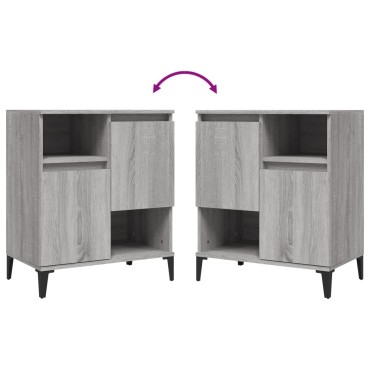 vidaXL Ντουλάπι 3 τεμ. Γκρι Sonoma 60x35x70cm από Επεξεργασμένο Ξύλο