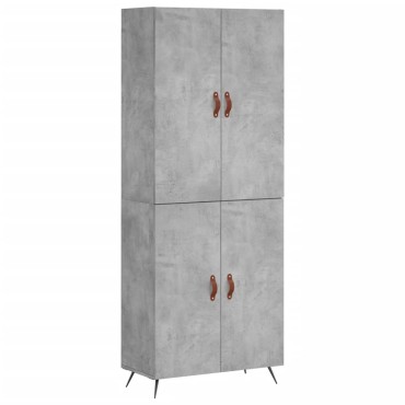 vidaXL Ντουλάπι Γκρι Σκυροδέματος 69,5x34x180cm Επεξεργασμένο Ξύλο 1 τεμ.