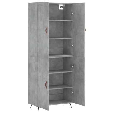vidaXL Ντουλάπι Γκρι Σκυροδέματος 69,5x34x180cm Επεξεργασμένο Ξύλο 1 τεμ.