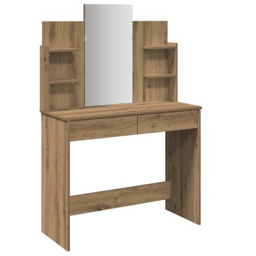 vidaXL Κομοδίνο με καθρέφτη Artisan Oak 96x39x142cm
