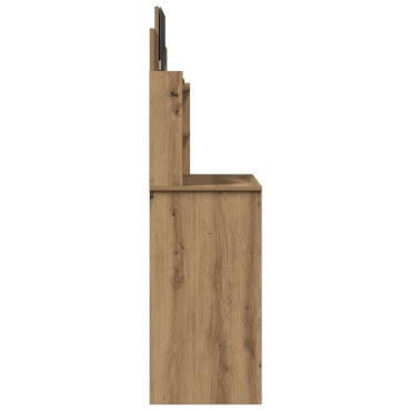 vidaXL Κομοδίνο με καθρέφτη Artisan Oak 96x39x142cm