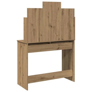 vidaXL Κομοδίνο με καθρέφτη Artisan Oak 96x39x142cm