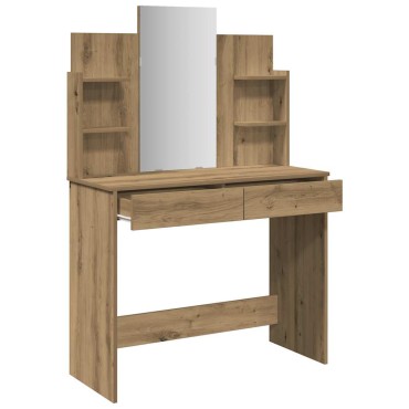 vidaXL Κομοδίνο με καθρέφτη Artisan Oak 96x39x142cm