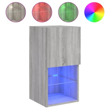 vidaXL Έπιπλο Τηλεόρασης με LED Γκρι Sonoma 30,5x30x60cm