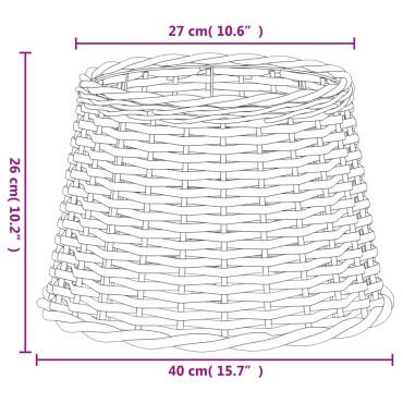 vidaXL Καπέλο Φωτιστικού Λευκό Ø40x26 εκ. από Wicker