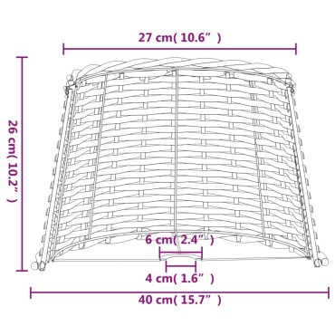 vidaXL Καπέλο Φωτιστικού Λευκό Ø40x26 εκ. από Wicker