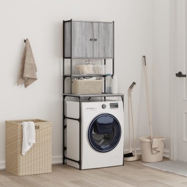 vidaXL Ντουλάπι Πλυντηρίου Γκρι Sonoma 68x48,5x194 εκ.