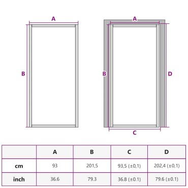 vidaXL Εσωτερική Πόρτα 93x201,5 εκ. Λευκό ESG Γυαλί και Αλουμίνιο