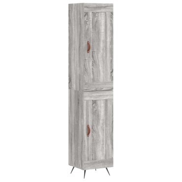 vidaXL Μπουφές Sonoma Γκρι 34,5x34x180cm από Επεξεργασμένο Ξύλο 1 τεμ.