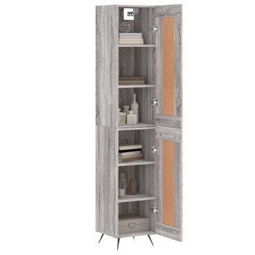 vidaXL Μπουφές Sonoma Γκρι 34,5x34x180cm από Επεξεργασμένο Ξύλο 1 τεμ.