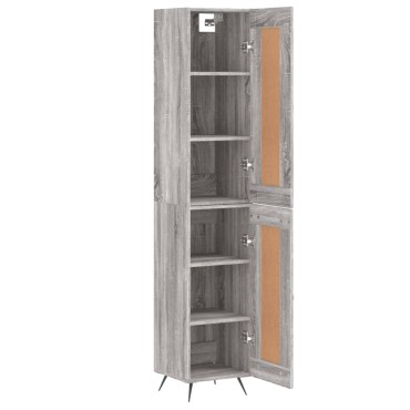 vidaXL Μπουφές Sonoma Γκρι 34,5x34x180cm από Επεξεργασμένο Ξύλο 1 τεμ.