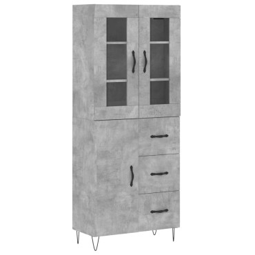 vidaXL Ντουλάπι Γκρι Σκυροδέματος 69,5x34x180cm Επεξεργασμένο Ξύλο 1 τεμ.