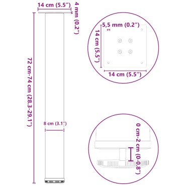 vidaXL Πόδια Κονσόλας 4 τεμ. Ανθρακί Ατσάλι