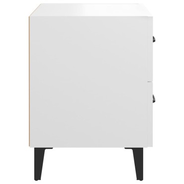 vidaXL Κομοδίνο Λευκό 40x35x47,5cm 1 τεμ.