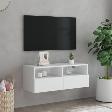 vidaXL Έπιπλο Τοίχου Τηλεόρασης Λευκό 80x30x30cm από Επεξ. Ξύλο