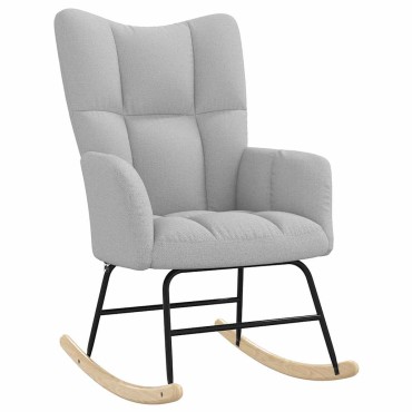 vidaXL Κουνιστή καρέκλα με υποπόδιο Cloud Grey Fabric 61x78x95 cm 1 τεμ.
