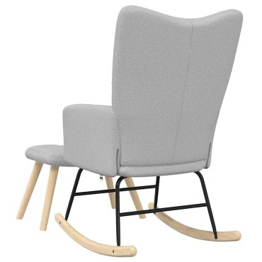 vidaXL Κουνιστή καρέκλα με υποπόδιο Cloud Grey Fabric 61x78x95 cm 1 τεμ.