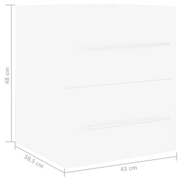 vidaXL Ντουλάπι Νιπτήρα Λευκό 41x38,5x48cm από Επεξ. Ξύλο 1 τεμ.