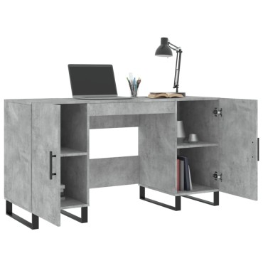 vidaXL Γραφείο Γκρι Σκυροδέματος 140x50x75cm από Επεξεργ. Ξύλο 1 τεμ.