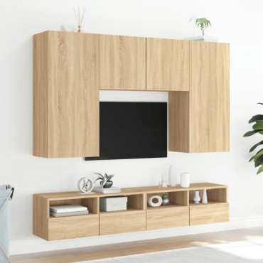 vidaXL Έπιπλο Τοίχου Τηλεόρασης Sonoma Δρυς 80x30x30cm από Επεξ. Ξύλο