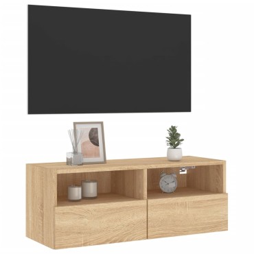 vidaXL Έπιπλο Τοίχου Τηλεόρασης Sonoma Δρυς 80x30x30cm από Επεξ. Ξύλο