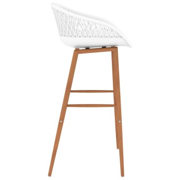 vidaXL Σκαμπό Μπαρ 4 τεμ. Λευκά 48x47,5x95,5cm