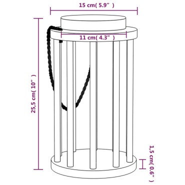vidaXL Ταΐστρα Κουνελιών Ø15 x 25,5 εκ. από Μασίφ Ξύλο Ελάτης