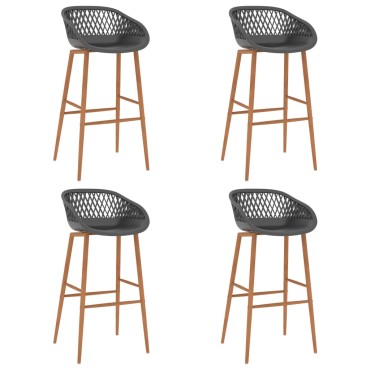 vidaXL Σετ Επίπλων Μπαρ 5 τεμ. Λευκό & Γκρι 120x60x105cm