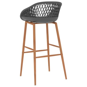 vidaXL Καρέκλες Μπαρ 2 τεμ. Γκρι 48x47,5x95,5cm