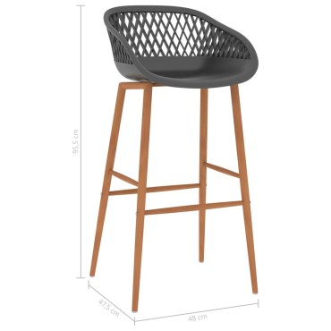 vidaXL Καρέκλες Μπαρ 2 τεμ. Γκρι 48x47,5x95,5cm