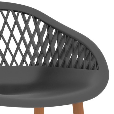 vidaXL Σετ Επίπλων Μπαρ 7 τεμ. Μαύρο / Γκρι 120x60x105cm