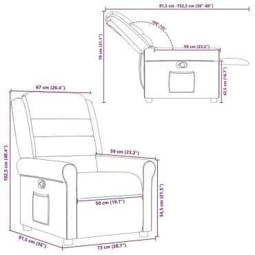 vidaXL Πολυθρόνα Ανακλινόμενη Taupe Υφασμάτινη 50x59cm 1 τεμ.