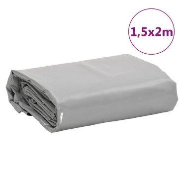 vidaXL Μουσαμάς Γκρι 1,5 x 2 μ. 650 γρ./μ²