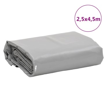vidaXL Μουσαμάς Γκρι 2,5 x 4,5 μ. 650 γρ./μ²