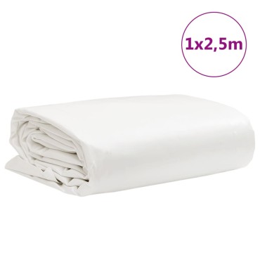 vidaXL Μουσαμάς Λευκός 1 x 2,5 μ. 650 γρ./μ²