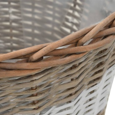 vidaXL Γλάστρες Υπερυψωμένες 4 τεμ. Wicker με Επένδυση Πολυαιθυλενίου