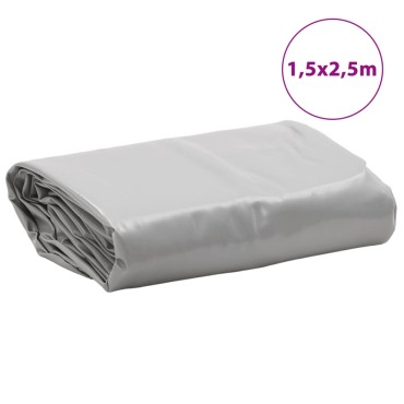 vidaXL Μουσαμάς Γκρι 1,5 x 2,5 μ. 650 γρ./μ²